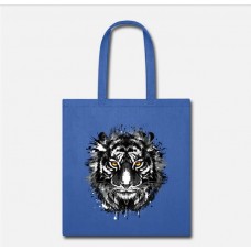 Wild Cat-Siberian Tiger Royal Blue Tote Bag